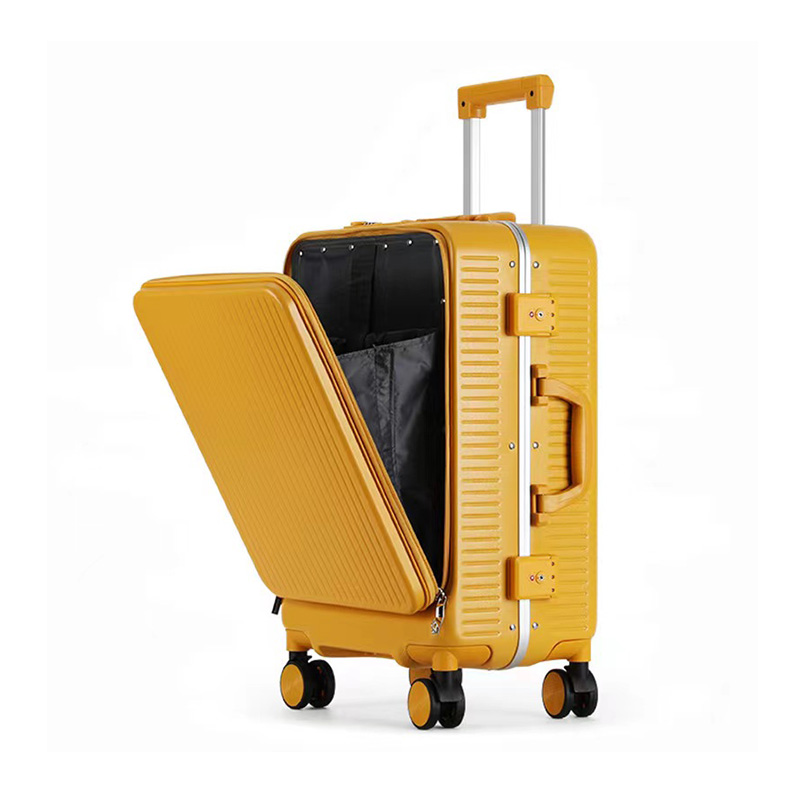 18/20/24 Inch TSA Customs Lock With USB Charging Port Dry And Wet Separation Inner Zipper Front Opening Cover PC Suitcase